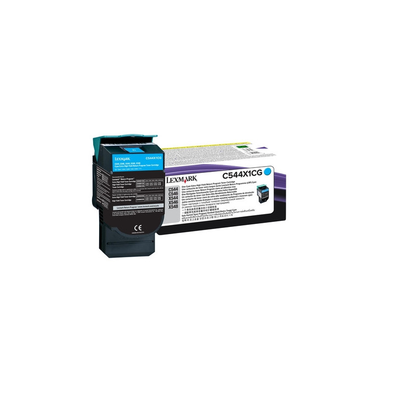 Lexmark Cartuccia Toner Return Program Ciano altissima resa per C544, X544 - 4k pag.