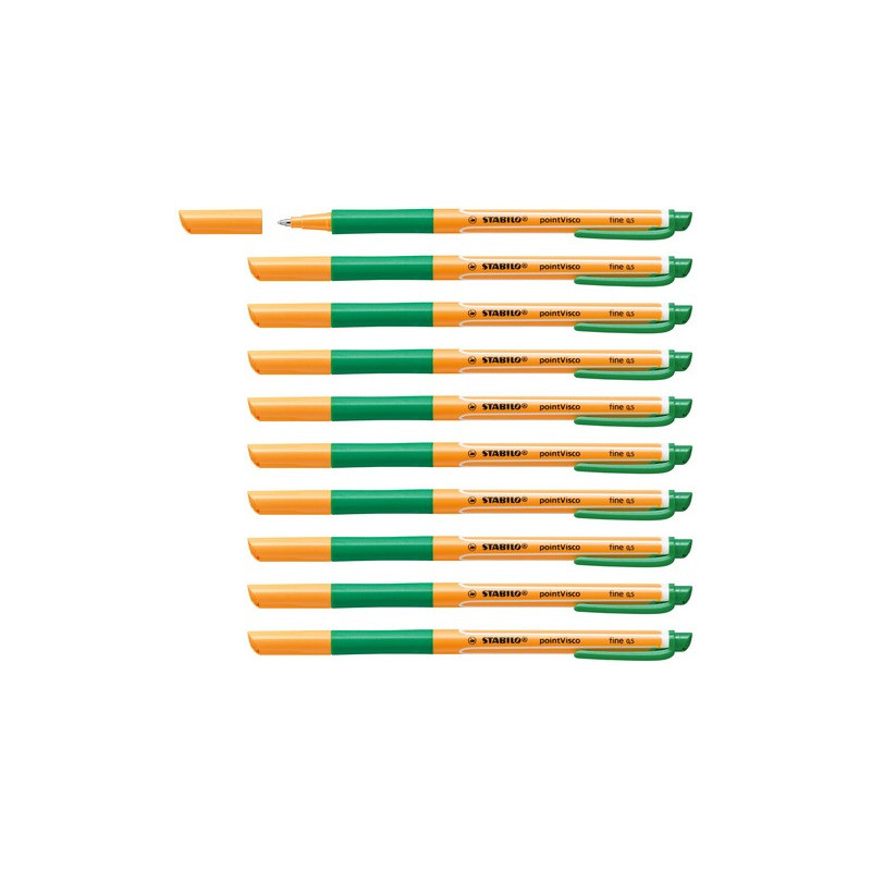 STABILO pointVisco Penna in gel con cappuccio Fine Verde 10 pz