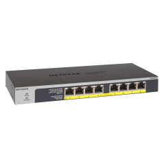 NETGEAR GS108LP Non gestito Gigabit Ethernet (10 100 1000) Supporto Power over Ethernet (PoE) 1U Nero, Grigio