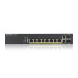 Zyxel GS1920-8HPV2 Gestito Gigabit Ethernet (10/100/1000) Supporto Power over Ethernet (PoE) Nero