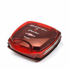 Ariete Party Time 185 Hamburger Maker - Griglia elettrica da tavolo per hamburger - piastre antiaderenti - 1200 W - - Rosso