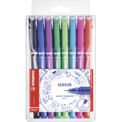 STABILO SENSOR fine penna tecnica Nero, Blu, Verde, Lillà, Rosa, Rosso, Turchese 8 pz