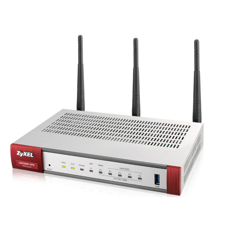 Zyxel USG20W-VPN-EU0101F router wireless Gigabit Ethernet Dual-band (2.4 GHz/5 GHz) Grigio, Rosso