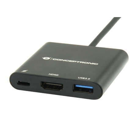 Conceptronic DONN01B replicatore di porte e docking station per laptop USB 3.2 Gen 1 (3.1 Gen 1) Type-C Nero