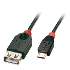 Lindy 31935 cavo USB USB 2.0 0,5 m Micro-USB B USB A Nero, Rosso