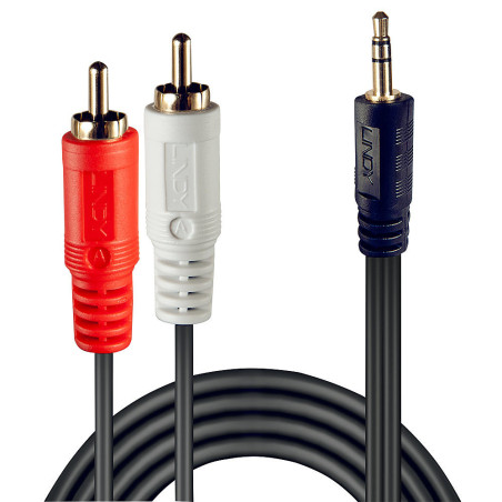 Lindy 35681 cavo audio 2 m 3.5mm 2 x RCA Nero, Rosso, Bianco