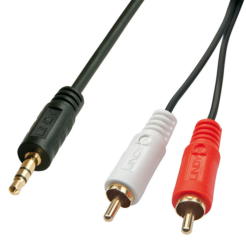 Lindy 35685 cavo audio 10 m 2 x RCA 3.5mm Nero