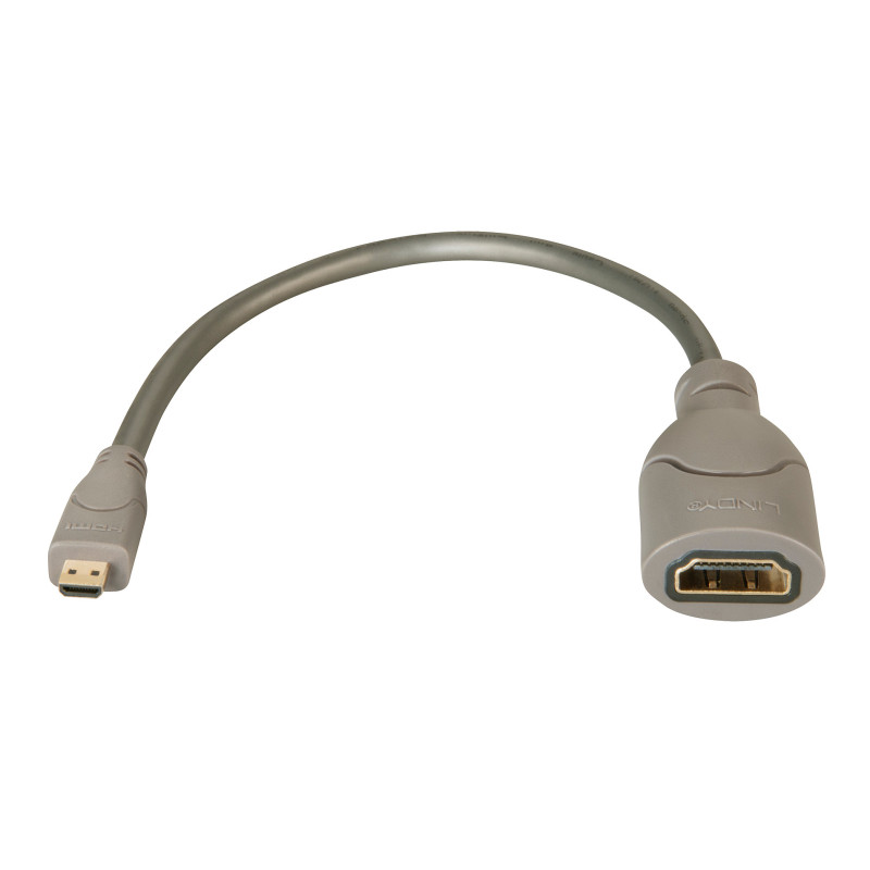 Lindy 41298 cavo HDMI 0,15 m HDMI tipo D (Micro) HDMI tipo A (Standard) Grigio