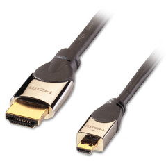 Lindy CROMO, HDMI - Micro HDMI, 1m cavo HDMI HDMI tipo A (Standard) HDMI tipo D (Micro) Nero, Argento