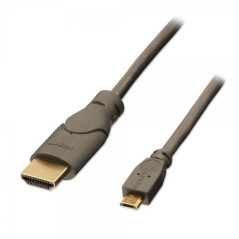 Lindy 0.5m HDMI - USB 2.0 Micro B M M 0,5 m Micro USB Nero, Antracite