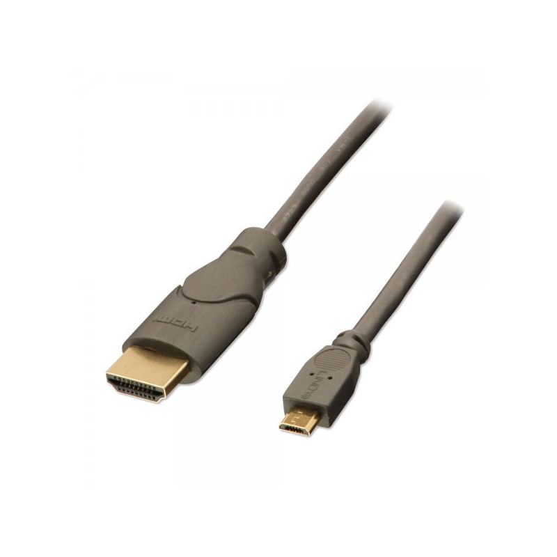 Lindy 0.5m HDMI - USB 2.0 Micro B M/M 0,5 m Micro USB Nero, Antracite