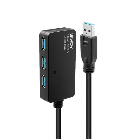 Lindy 43159 hub di interfaccia USB 3.2 Gen 1 (3.1 Gen 1) Type-A 5000 Mbit s Nero