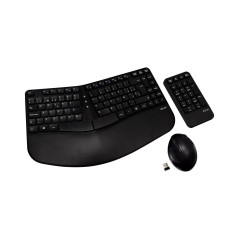 V7 Tastiera, mouse e combinazione con tastierino wireless ergonomici