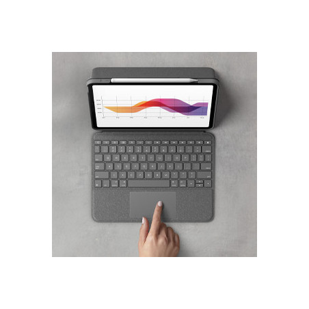 Logitech Folio Touch QWERTY Inglese britannico Smart Connector Grigio