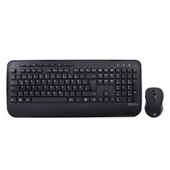 V7 Tastiera full-size poggiapolsi QWERTY tedesco CKW300DE, nero