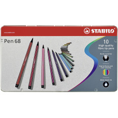 STABILO Pen 68 marcatore Multicolore 10 pz