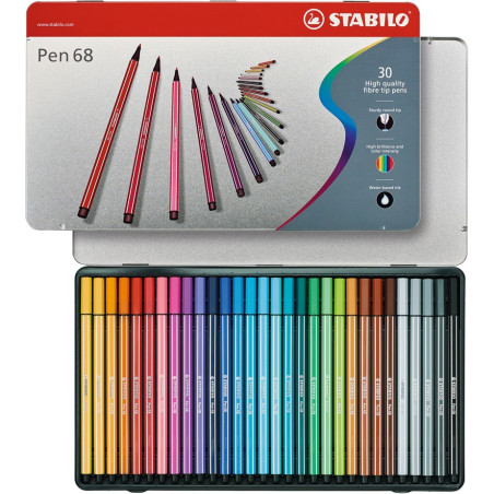 STABILO Pen 68 marcatore Multicolore 30 pz