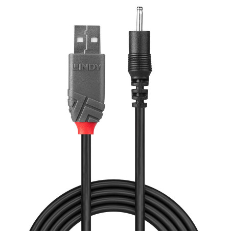 Lindy 70265 cavo di alimentazione Nero 1,5 m USB A EIAJ-01 (2.5 mm, 0.7 mm)