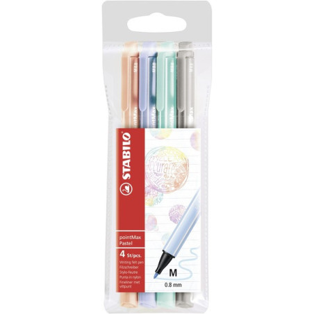 STABILO PointMax Pastel marcatore Medio Multicolore 4 pz