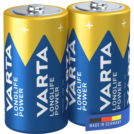 Varta Longlife Power, Batteria Alcalina, C, Baby, LR14, 1.5V, Blister da 2, Made in Germany