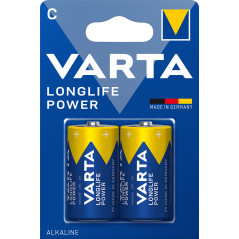 Varta Longlife Power, Batteria Alcalina, C, Baby, LR14, 1.5V, Blister da 2, Made in Germany