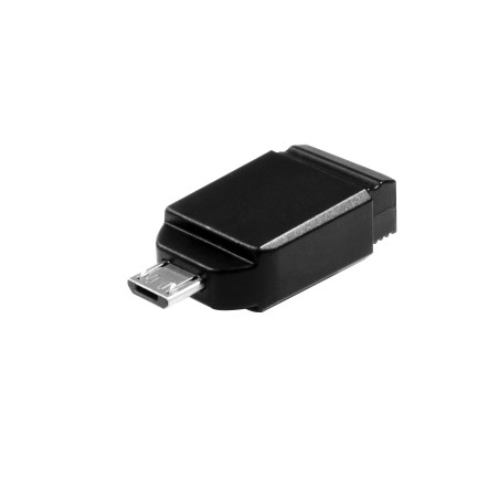 Verbatim Nano - Memoria USB da 16 GB con Adattatore Micro USB - Nero