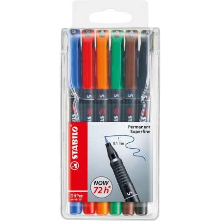 STABILO OHPen universal permanent, 6 Pack marcatore permanente