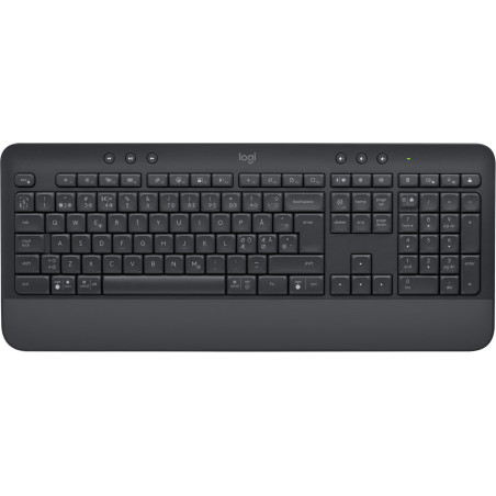 Logitech Signature K650 tastiera Ufficio Bluetooth QWERTY Danese, Finlandese, Nordic, Svedese Grafite