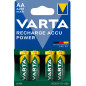 Varta Recharge Accu Power AA 2600 mAh Blister da 4 (Batteria NiMH Accu Precaricata, Mignon, batteria ricaricabile, pronta