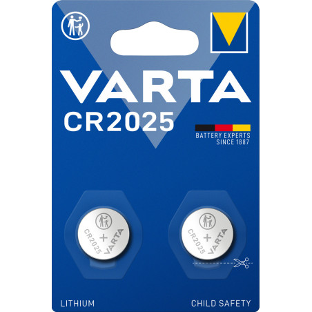 Varta LITHIUM Coin CR2025 (Batteria a bottone, 3V) Blister da 2