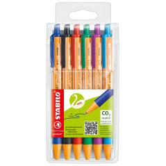 STABILO pointball Nero, Blu, Verde, Rosso, Turchese, Viola Penna a sfera retrattile a clip 6 pz