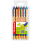 STABILO pointball Nero, Blu, Verde, Rosso, Turchese, Viola Penna a sfera retrattile a clip 6 pz