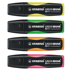 STABILO GREEN BOSS evidenziatore 4 pz Punta smussata Verde, Arancione, Rosa, Giallo