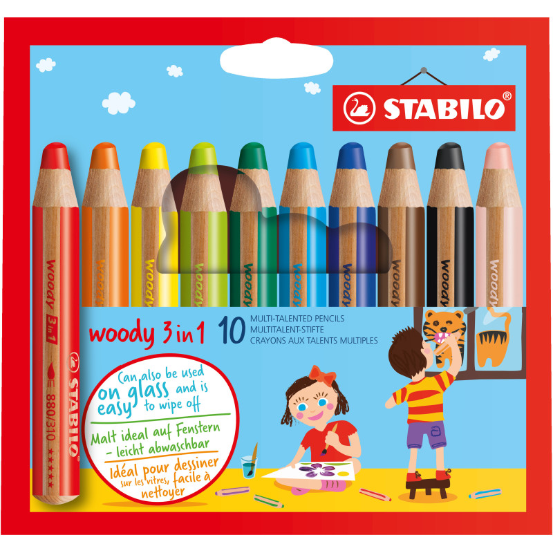 STABILO woody 3 in 1 Multicolore 10 pz