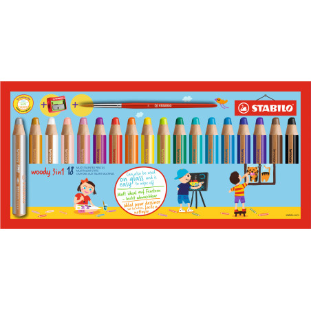 STABILO Woody 3 in 1 Multicolore 18 pz