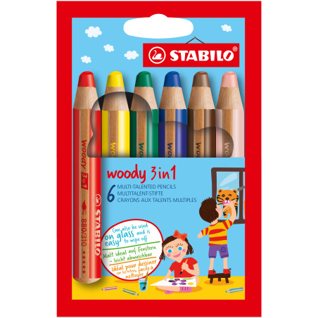 STABILO Woody 3 in 1 Multicolore 6 pz