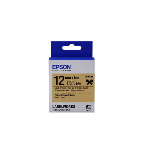 Epson Nastro satinato per etichettatrici LK-4KBK nero oro 12 mm (5 m)