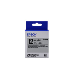 Epson Nastro fondo Argento per testo Nero 12 9 LK-4SBM