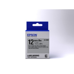 Epson Nastro fondo Argento per testo Nero 12 9 LK-4SBM