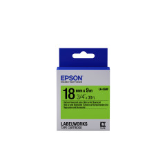 Epson Nastro fondo Fluorescente Verde per testo Nero 18 9 LK-5GBF