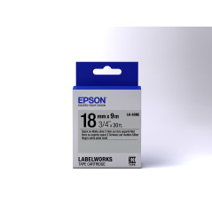 Epson Nastro fondo Opaco Argento per testo Nero 18/9 LK-5SBE