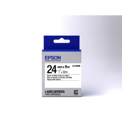 Epson Nastro fondo Standard Bianco per testo Nero 24 09 LK-6WBN