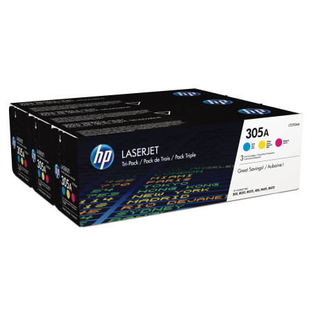 HP Confezione da 3 cartucce originali di toner ciano magenta giallo LaserJet 305A