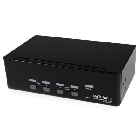 StarTech.com Switch KVM Dual DVI USB 4 porte con audio e hub USB 2.0