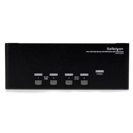 StarTech.com Switch KVM DVI USB per monitor triplo a 4 porte con audio e hub USB 2.0