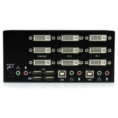 StarTech.com Switch KVM DVI USB per monitor triplo a 2 porte con audio e hub USB 2.0