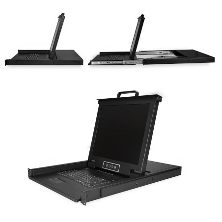 StarTech.com RKCONS1708K console a rack 43,2 cm (17") 1280 x 1024 Pixel Acciaio Nero 1U