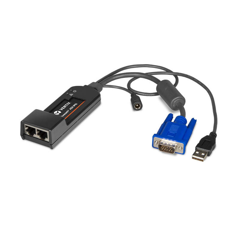 Vertiv Avocent ADX-IPIQ-400 cavo e adattatore video 2 x RJ-45 DVI-I + 3.5mm + USB Type-B Nero