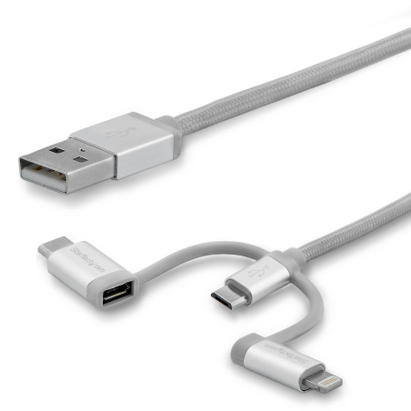 StarTech.com Cavo di ricarica multiplo USB da 2 m - Da USB a Micro-USB o USB-C o Lightning per iPhone   iPad   iPod   Android -