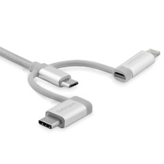 StarTech.com Cavo di ricarica multiplo USB da 2 m - Da USB a Micro-USB o USB-C o Lightning per iPhone   iPad   iPod   Android -